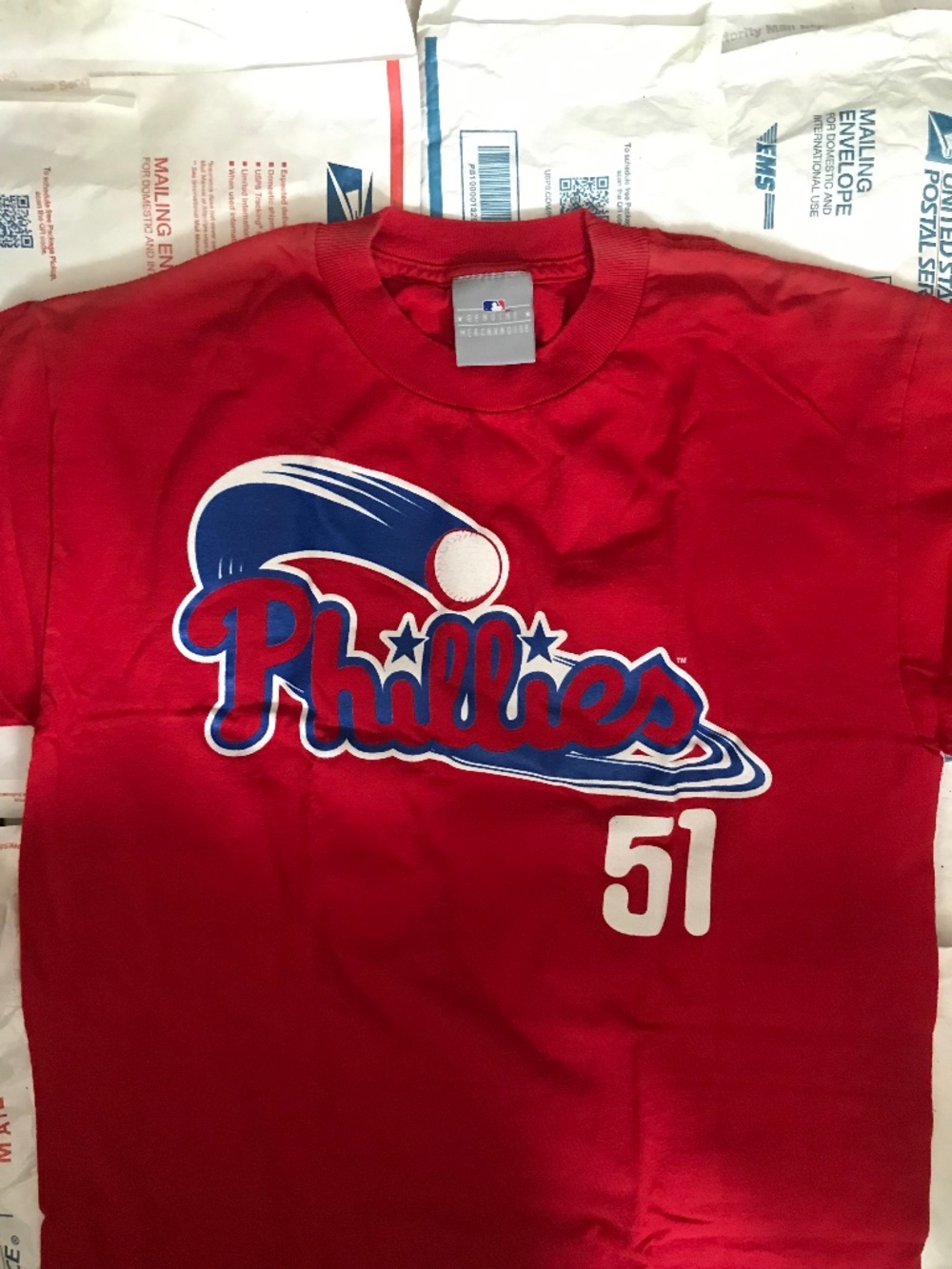 Men’s Philadelphia Phillies MLB Carlos Ruiz Red Vintage Y2K T-Shirt Size Medium